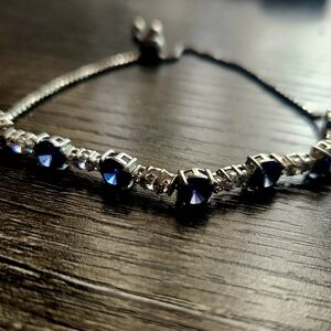 Tanzanite And Diamond  Bracelet In Sterling